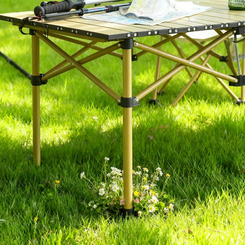 Outdoor Camping High Chair - Mesa e Cadeira Dobráveis de Alumínio