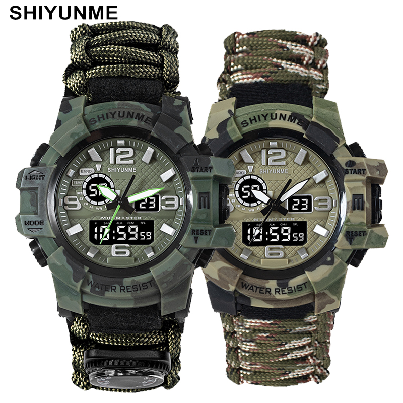 Outdoor Camping Zone - SHIYUNME-Relógios esportivos militares estilo G masculino,
