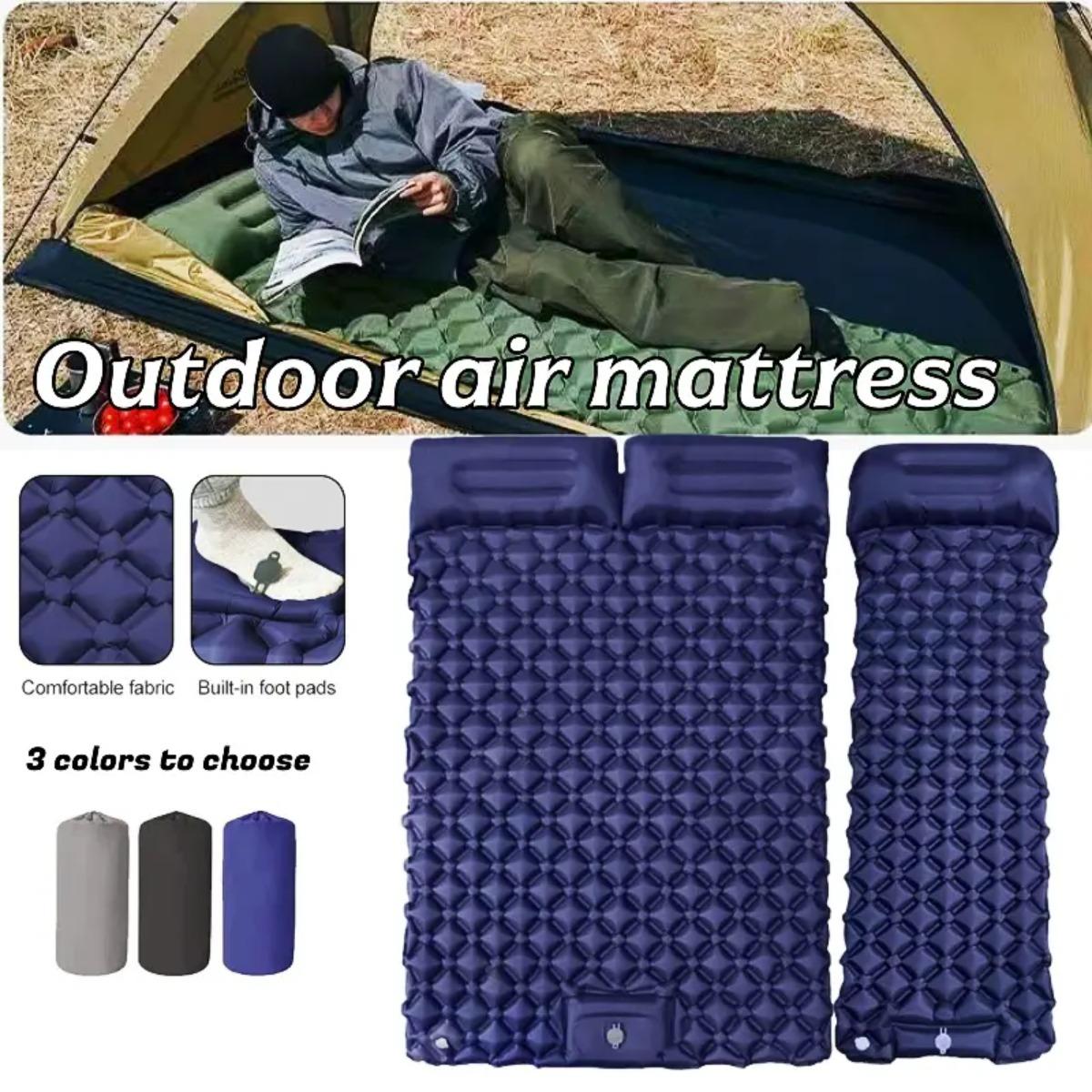 Camp Pillow Compressible - Colchão Inflável Individual e Duplo, Colchonete