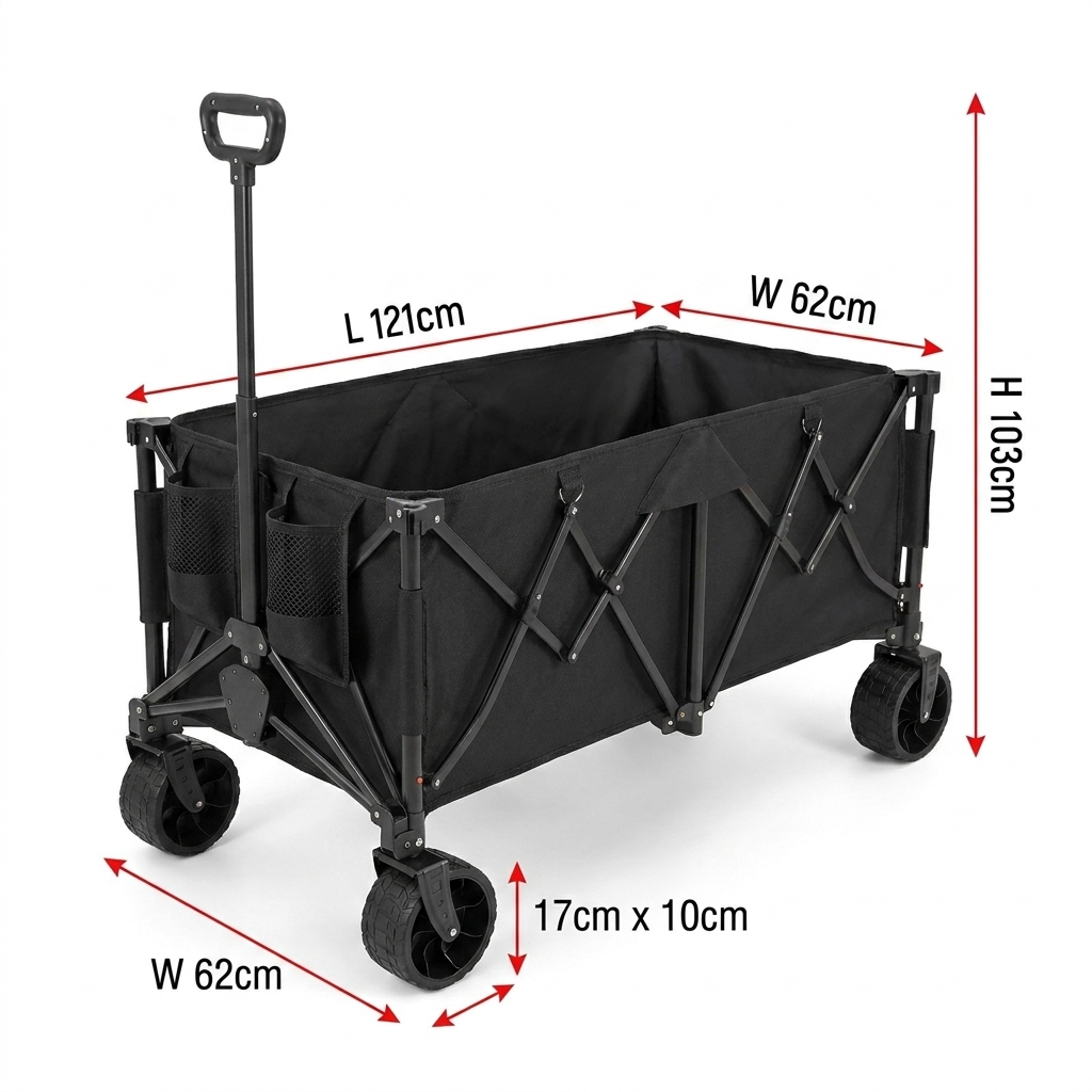 Outdoor Camping Folding Table - Carrinho Dobrável Reforçado Personalizado com Capacidade
