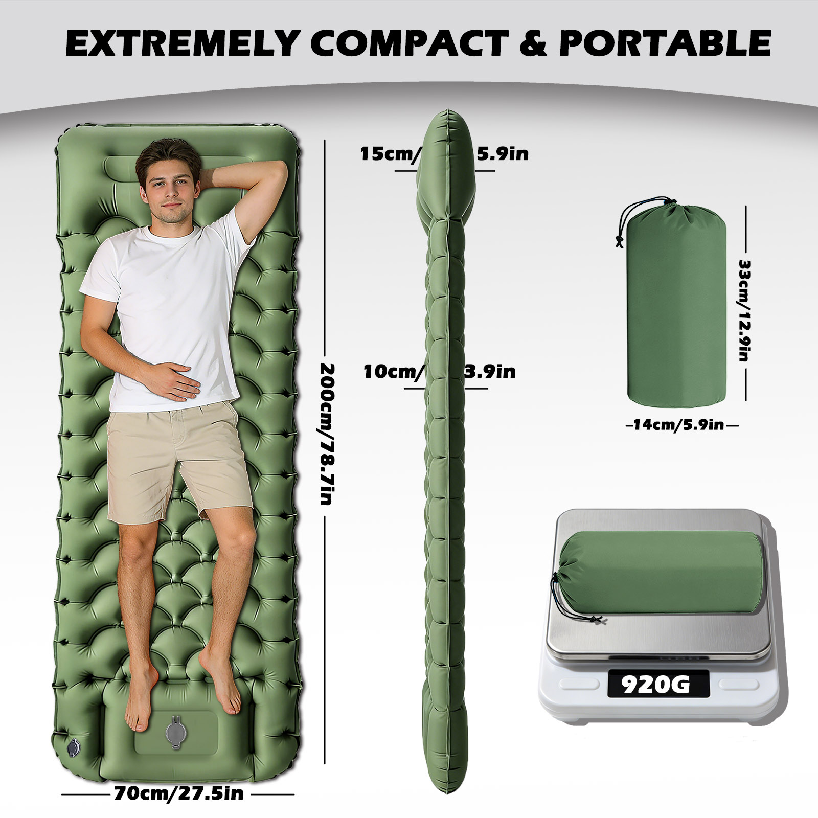 Colchão Inflável com Escamas d - Camp Pillow Compressible avaliação e preço