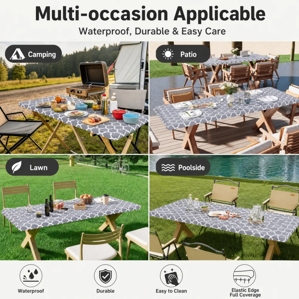 Capa de Mesa Retangular, Toalh - Outdoor Camping Folding Table avaliação e preço