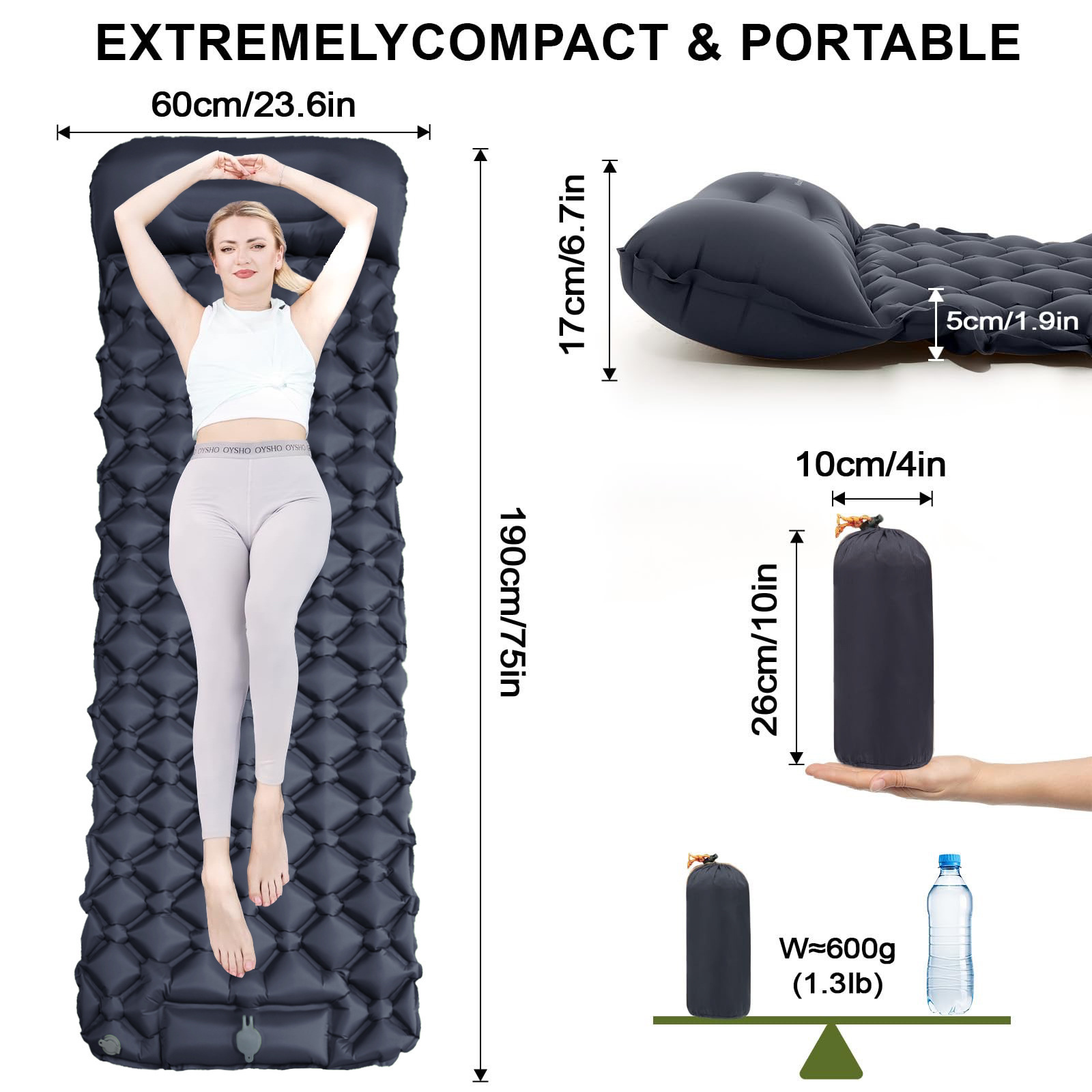 Colchões infláveis para campin - Camp Pillow Compressible avaliação e preço