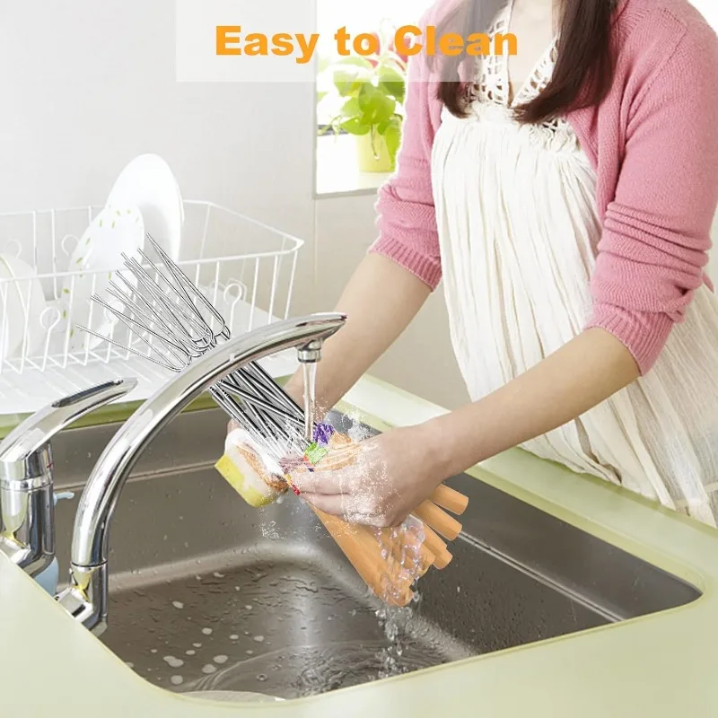 Espetos Longos de Aço Inoxidáv - Kitchen Outdoor Camping avaliação e preço