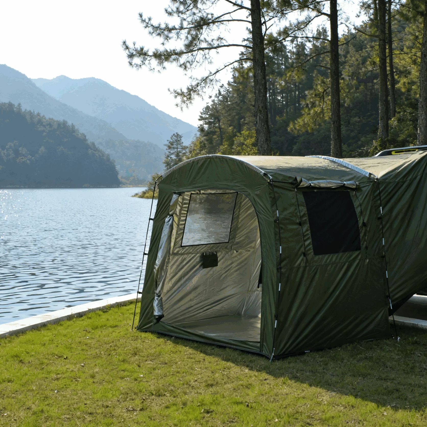 Barraca de extensão do tronco  - Outdoor Camping Van Tent avaliação e preço