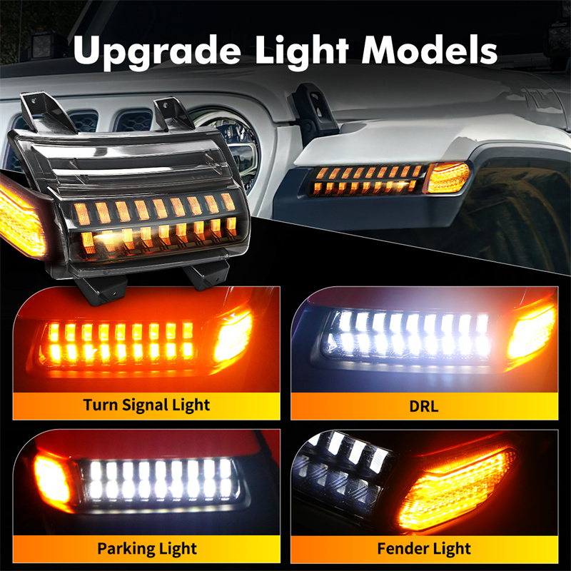 Luzes de seta led drl com luze - Outdoor Camping Jeep avaliação e preço