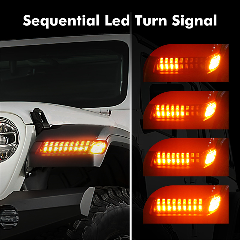 Luzes de seta led drl com luze - Outdoor Camping Jeep avaliação e preço